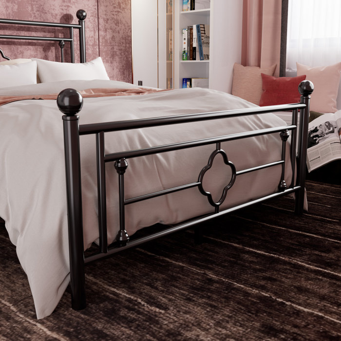 Lark Manor Ajayceon Metal Platform Bed Frame With Vintage Headboard And